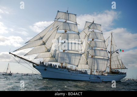 Die mexikanische drei Masten Viermastbark Cuauhtemoc, Funchal 500 Tall Schiffe Race 2008, Falmouth, Cornwall, UK Stockfoto