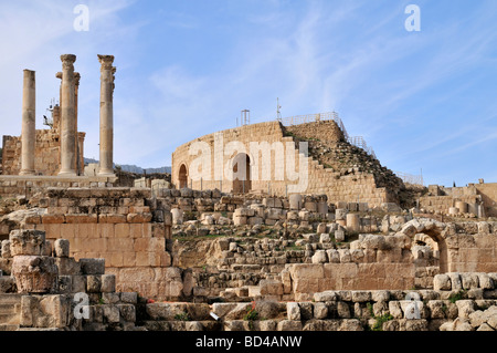 Tempel des Zeus in Jerash Jordanien Stockfoto