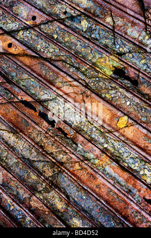 Rostiges Eisen Textur hergestellt aus stillgelegten Bahngleisen. Stockfoto