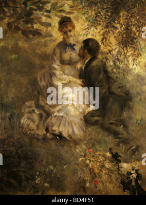 Bildende Kunst, Renoir, Auguste (1841-1919), Malerei, "Lovers", um 1880, Nationalgalerie Prag, Impressionismus, Menschen, cou