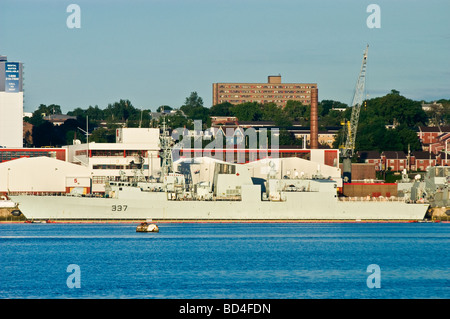 Schiffe angedockt an CFB, Canadian Forces Base Halifax, Nova Scotia, Kanada Stockfoto