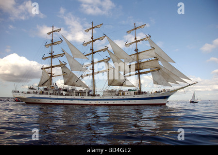 Die Mir hoch Schiff aus Russland, Funchal 500 Tall Schiffe Race 2008, Falmouth, Cornwall, UK Stockfoto