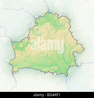 Belarus, schattierte Reliefkarte. Stockfoto