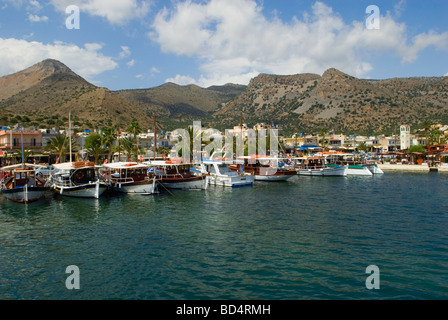Elounda Harbour Crete Stockfoto