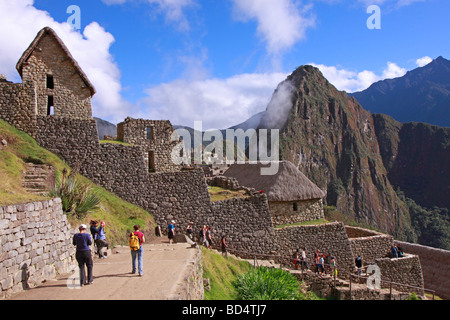 Eingang zu den Ruinen von Machu Picchu, Peru, Südamerika Stockfoto