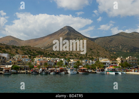 Elounda Harbour Crete Stockfoto