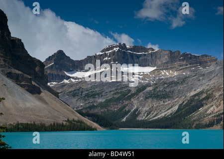 Bow Lake aus dem Icefield Parkway, Alberta, Kanada Stockfoto