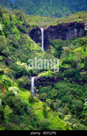 Kahili fällt fünf Schwestern fällt Kauai Hawaii Stockfoto