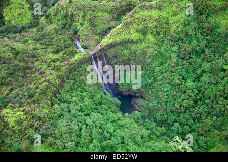 Wasserfälle aus der Luft Kauai Hawaii Stockfoto