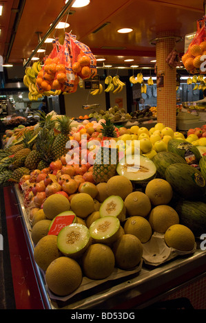 La Boqueria-Markt - auch bekannt als St. Josep, Las Ramblas, Barcelona, Catalan, Spanien, EU; Stockfoto