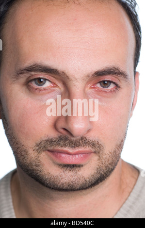 Nahaufnahme von Gesicht eines Mannes Stockfoto