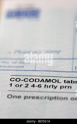 Northern Ireland NHS Formblattes für co-Codamol Schmerzmittel Stockfoto