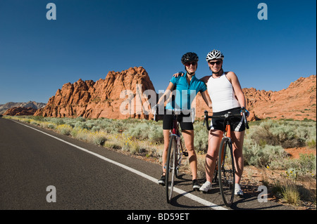 Biker auf der Straße Stockfoto