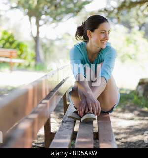 Eine Frau im park Stockfoto