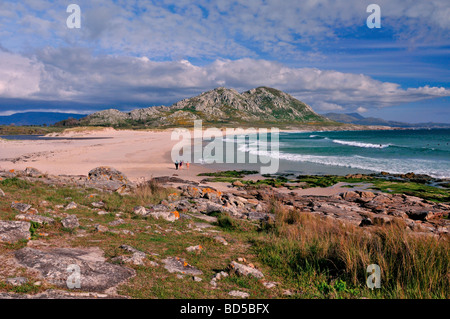 Spanien, Galicien: Blick zum Strand Praia Ancoradeiro im inneren Natur Park Corrubedo Stockfoto