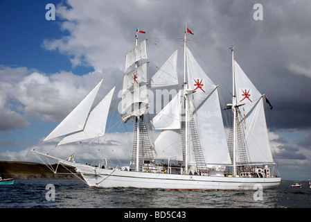 Shabab Oman arabische Barkentine Schiff, Funchal 500 Tall Schiffe Race 2008, Falmouth, Cornwall, UK Stockfoto