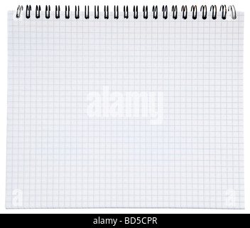 Spiral-Notizbuch isoliert auf weißem Hintergrund Stockfoto