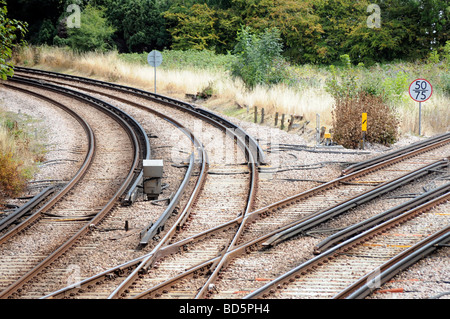 Lizenzfreie kostenlose Foto von Eisenbahnknotenpunkt Gabelung zwei Destinationen in London UK Stockfoto