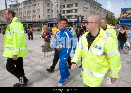 Tom Daley bürgerlichen Empfang und Parade. Plymouth, Devon. Im Südwesten. Fina World Champion Taucher. Olympische Taucher. mit Sicherheit Stockfoto