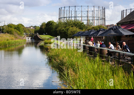 Forth und Clyde Canal an Schleuse 27 in der Nähe von Anniesland Glasgow Stockfoto