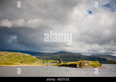 Ardvreck Castle und Calda House, Loch Assynt, Sutherland, Schottland Stockfoto