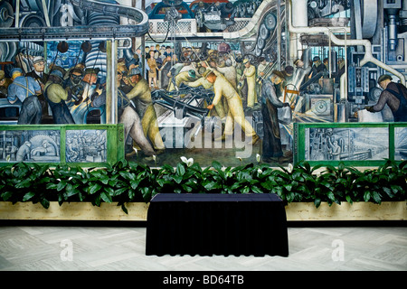 Ein Fresko Gemälde innerhalb ein Detroit Michigan Kunst Museum der Darstellung Automobil Arbeitnehmer Stockfoto