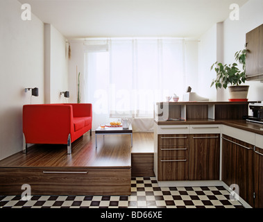 Wohnzimmer in kleinen Wohnung Stockfoto