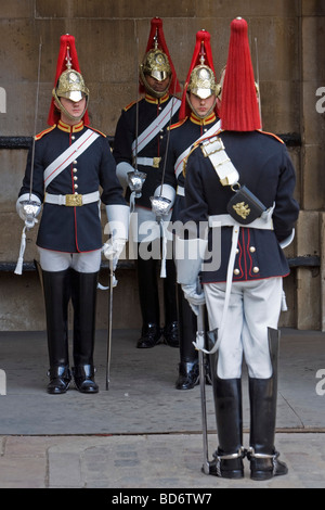 Soldaten aus der Blues and Royals Household Cavalry Horseguards London England Großbritannien Freitag, 3. Juli 2009 Stockfoto