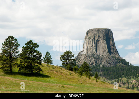 Ansicht des Devils Tower National Monument in Wyoming Stockfoto