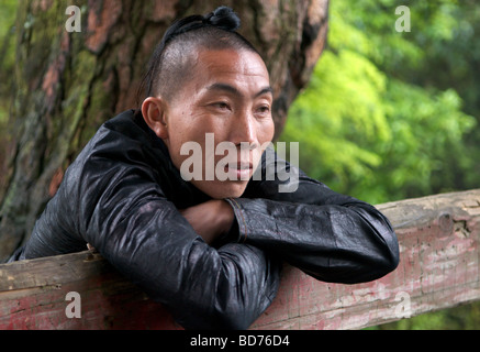 Porträt Basha Miao Mann Congjiang County Guizhou Provinz China Stockfoto