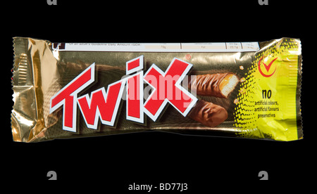 Schokoriegel Twix im Studio gedreht Stockfoto