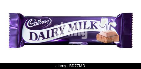 Cadbury Dairy Milk Chocolate Bar im Studio gedreht Stockfoto