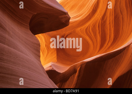 USA, Arizona, Seitenbereich, Lake Powell, Antelope Canyon, magische reflektiert Licht in Slotcanyon Stockfoto