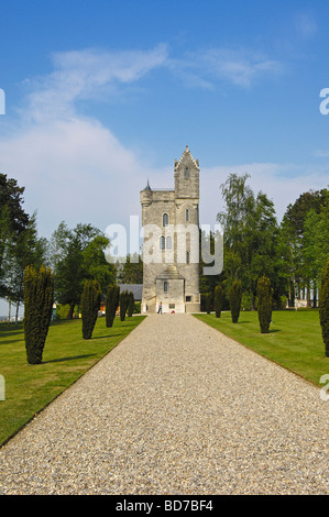 Ulster Turm britische ersten Weltkrieg Friedhof Pas de Calais Somme Tal Frankreich Stockfoto