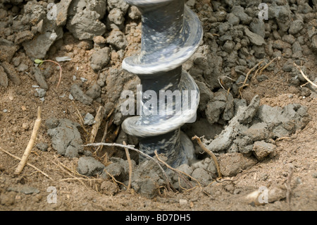 Bohrmaschine für Boden-Analyse in Aktion Stockfoto