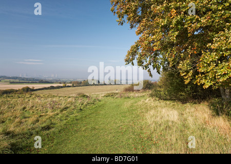 Didcot Kraftwerk von Castle Hill in der Nähe von kleinen Wittenham-Oxfordshire-England-UK Stockfoto