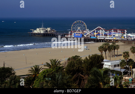 Santa Monica Beach und Pier Stockfoto