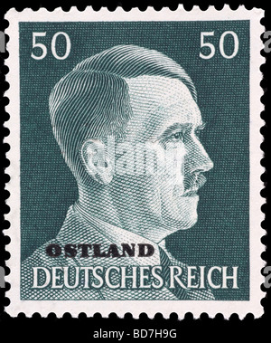 Adolf Hitler auf Deutsche Briefmarke Stockfoto