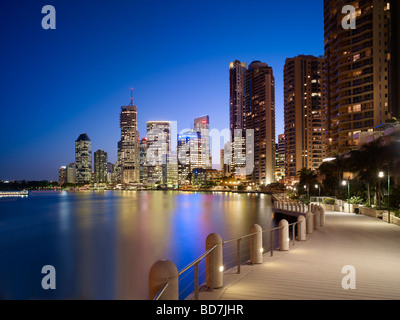 Brisbane Australien Central Business District bei Nacht Stockfoto