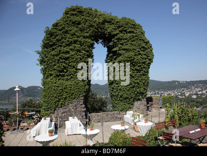 Rolandsbogen hoch über dem Rhein in der Nähe von Remagen Rheinland-Pfalz Deutschland Europa Stockfoto