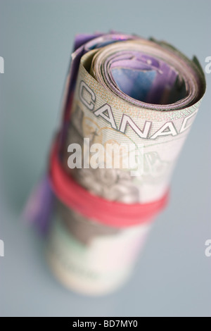 Kanadische Dollar Dollar Canadien Loonie Währung von Kanada begrenzt Schärfentiefe aufgrund Naheinstellung Stockfoto