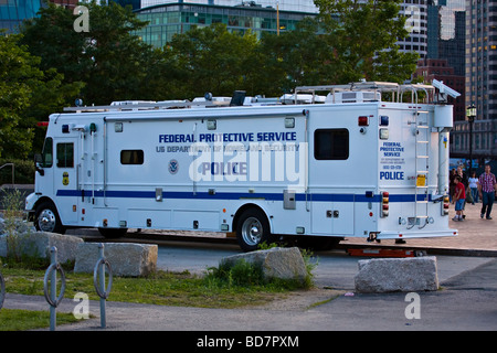 United States Department of Homeland Security.  Schützende Bundesdienst Polizei Mobile Kommandoeinheit. Stockfoto