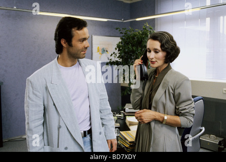 TV-Serie "Büro, Büro", DEU 1982 - 1993, 2. Saison 1989, Szene mit: Hannes Jaenicke, Eleonore Weisgerber, Drittanbietern - Permissions-Neccessary Stockfoto