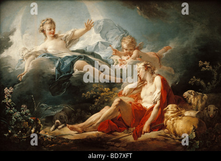 Bildende Kunst, Boucher, Francois, (1703 - 1770), Malerei, 'Diana und Endymion", Frankreich, 18. Jahrhundert, Artist's Urheberrecht nicht gelöscht werden Stockfoto