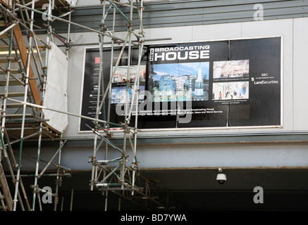 Bau der Verlängerung des BBC Broadcasting House, London Stockfoto