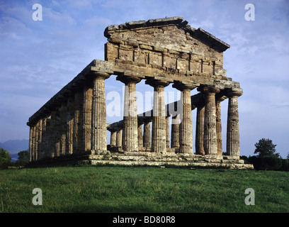 Geographie/Reise, Italien, Paestum, Athena-Tempel, erbaut ca. 500 v. Chr., Außenansicht, Stockfoto
