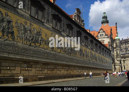 Dresdner Fürstenzug Dresden Prozession der Fürsten 02 Stockfoto