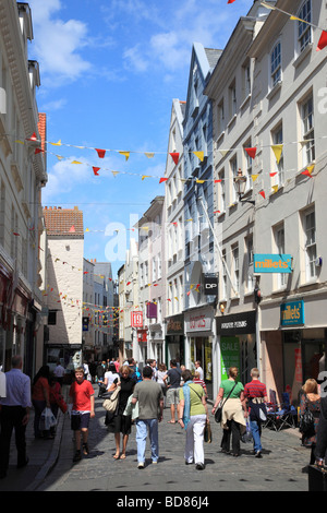 Hohe Straße St. Peter Port Guernsey Kanalinseln Stockfoto