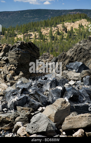 Großen Obsidian Flow Newberry National Volcanic Monument in Oregon Stockfoto