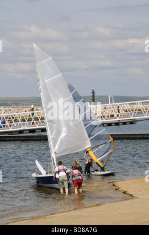 Weymouth und Portland National Sailing Academy Austragungsort für die Olympischen Spiele 2012 in London-Segel-Events Dorset England UK Stockfoto